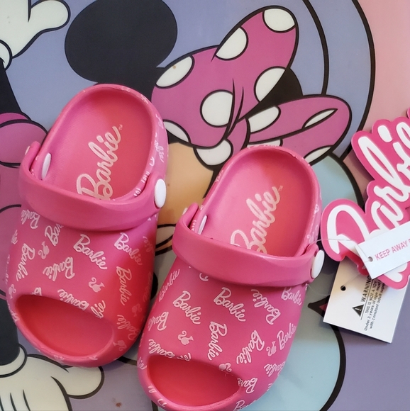 Barbie Pink Kids Sandals with Logo - Picture 1 of 2
